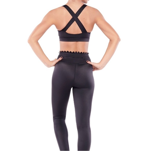 Electric Yoga - Lusting Scalloped Black Sports Bra - Picture 6 of 11